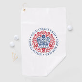 König Karl III. Krönungsemblem, königlicher Souven Golfhandtuch (Insitu)