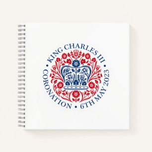König Karl III. Krönungsemblem, königlicher Souven Notizblock
