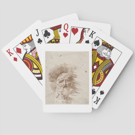 König Lear im Sturm (Stift- und Bistretinte auf Spielkarten (Rückseite)