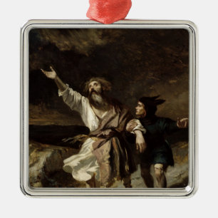 König Lear und der Dummkopf im Sturm Ornament Aus Metall