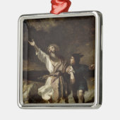 König Lear und der Dummkopf im Sturm Ornament Aus Metall (Links)