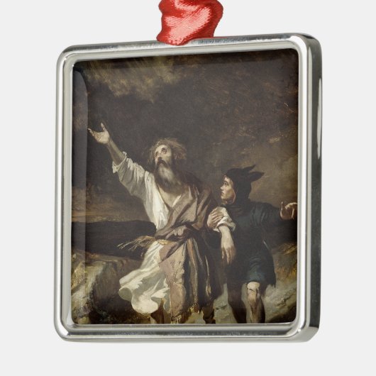 König Lear und der Dummkopf im Sturm Ornament Aus Metall (Links)