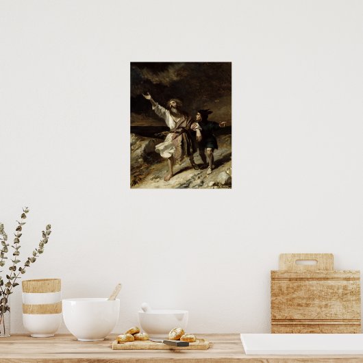 König Lear und der Narr im Sturm Poster (Küche)