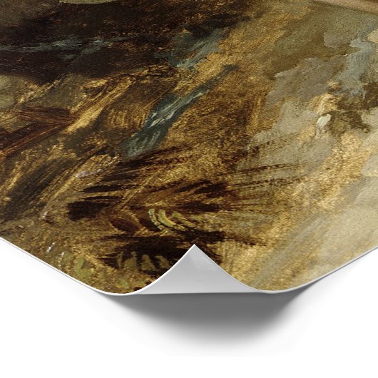 König Lear und der Narr im Sturm Poster (Ecke)