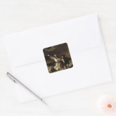 König Lear und der Narr im Sturm Quadratischer Aufkleber (Umschlag)