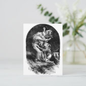 König Lear und Narr im Sturm Postkarte (Stehend Vorderseite)