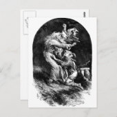 König Lear und Narr im Sturm Postkarte (Vorne/Hinten)