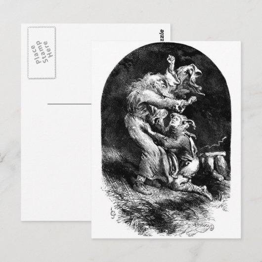 König Lear und Narr im Sturm Postkarte (Vorne/Hinten)