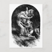 König Lear und Narr im Sturm Postkarte (Vorderseite)