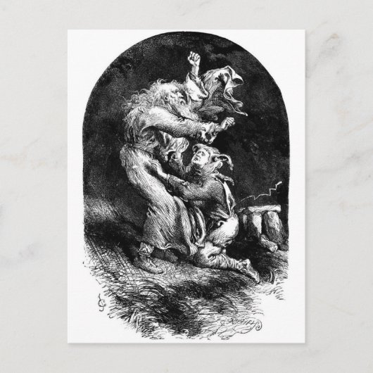 König Lear und Narr im Sturm Postkarte (Vorderseite)
