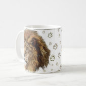 König Lion Paw Print Mug, weiß Kaffeetasse (Vorderseite Links)
