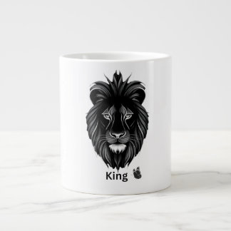 König Löwe Schwarze Kunst Kaffeetasse Jumbo-Tasse
