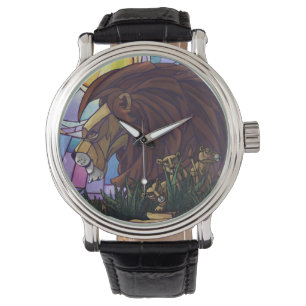 König Löwe und Junge Armbanduhr