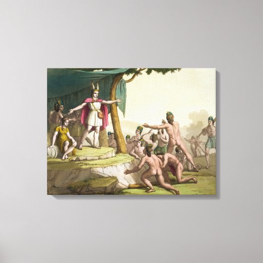 König Manco Capac und Königin Coya Mama empfangen Leinwanddruck (Vorderseite)