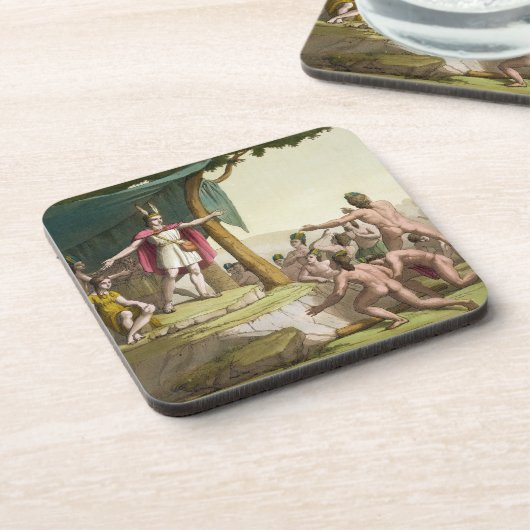 König Manco Capac und Mutter der Königin-Coya, die Untersetzer (Linke Seite)