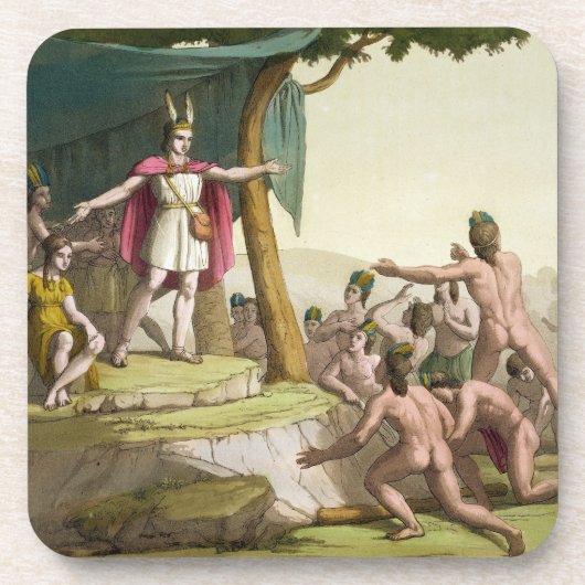 König Manco Capac und Mutter der Königin-Coya, die Untersetzer (Vorderseite)