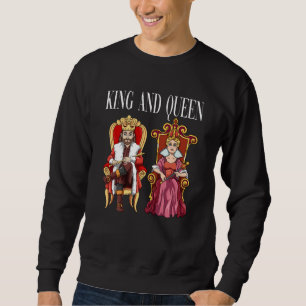 König mit Königin mit Krone auf dem Thron Sweatshirt