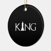 König mit Schachstück Keramik Ornament (Links)