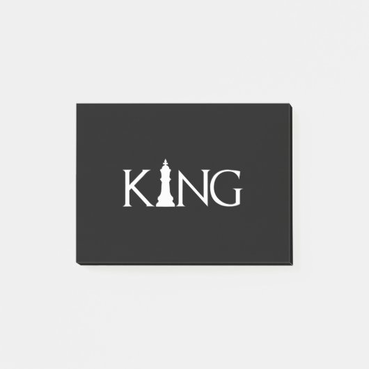 König mit Schachstück Post-it Klebezettel (Vorderseite)