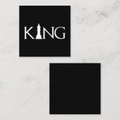 König mit Schachstück Quadratische Visitenkarte (Vorne/Hinten)