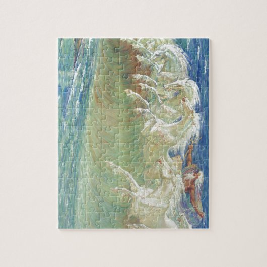 König Neptun Horses auf dem Strand Puzzle (Vertikal)
