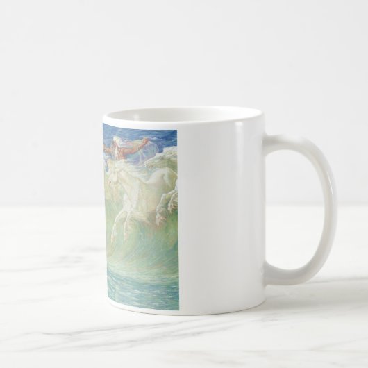 König Neptun Horses On der Strand Kaffeetasse (Rechts)