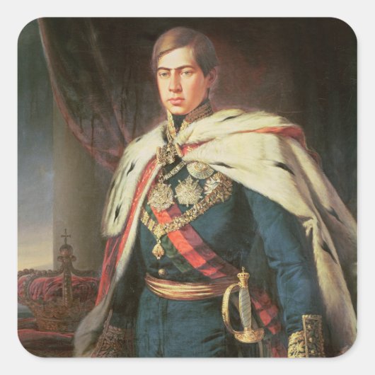 König Peter V. Quadratischer Aufkleber (Vorderseite)
