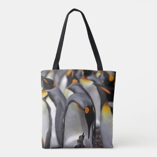 König Pinguin mit Küken Tasche (Rückseite)