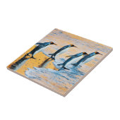 König Pinguine am Sonnenaufgang - Fliese (Seite)