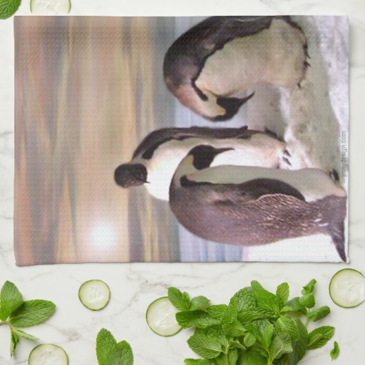 König-Pinguine Geschirrtuch (Gefaltet)