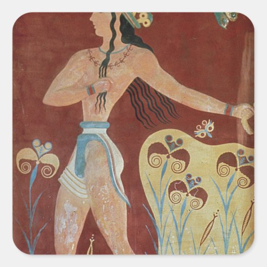 König Priester oder Prinz mit Lilien Quadratischer Aufkleber (Vorderseite)