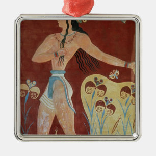 König-Priester oder Prinz mit Lilien Silbernes Ornament