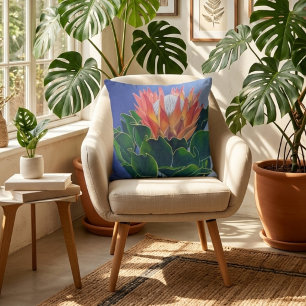 König-Protea   Handgemalte Florale Kunst Kissen