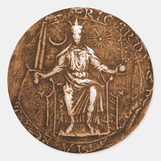 König Richard I., Das Löwenherz Runder Aufkleber (Vorderseite)