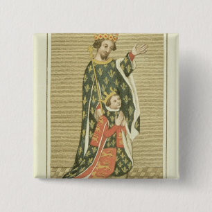 König Richard II (1367-1400) mit seinem Vater Button