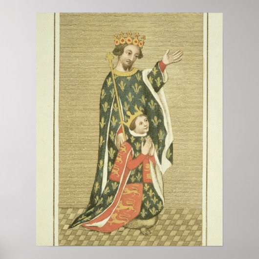 König Richard II (1367-1400) mit seinem Vater Edwa Poster (Vorne)