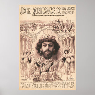 König Salomo umgeben von tanzenden Mädchen Poster
