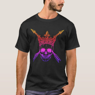 König Schädel in Krone und gekreuzte Pfeile T-Shirt