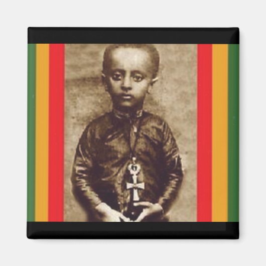 König Selassie I in seiner Jugend (Rasta Herz) Magnet (Vorne)