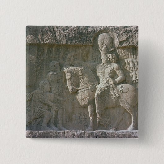 König Shapur I und Baldrian Sassanian Button (Vorderseite)