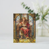 König sitzt auf seinem Thron Postkarte (Stehend Vorderseite)