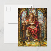 König sitzt auf seinem Thron Postkarte (Vorne/Hinten)
