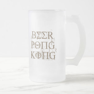 KÖNIG T - Shirt des BIER-PONG Mattglas Bierglas