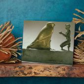 König-Taharqa-Statue, die den Falkengott verehrt Fotoplatte (Seite)