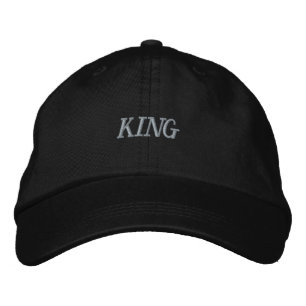 König Text Gedruckter Name-Hut Schwarze Farbe Supe Bestickte Baseballkappe