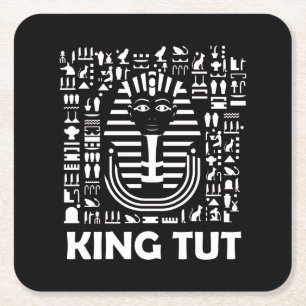König Tut Pharao ägyptisches Hieroglyphen Alphabet Rechteckiger Pappuntersetzer