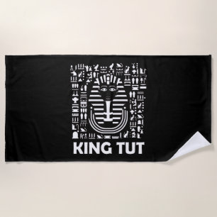 König Tut Pharao ägyptisches Hieroglyphen Alphabet Strandtuch