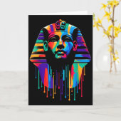 König Tut. Tutanchamun Minimalist Stil Lebendig We Karte (Gelbe Blume)