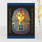 König Tutankhamun, Goldmaske, Pharao in Ägypten Karte (Gelbe Blume)
