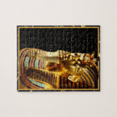 König Tutankhamun mit Hieroglyphen Gold und Schwar Puzzle (Horizontal)